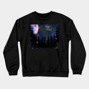 Bright moon in the night sky Crewneck Sweatshirt